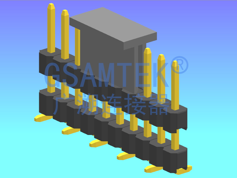 单排双塑SMT排针PH2.54 H2.5 W2.5