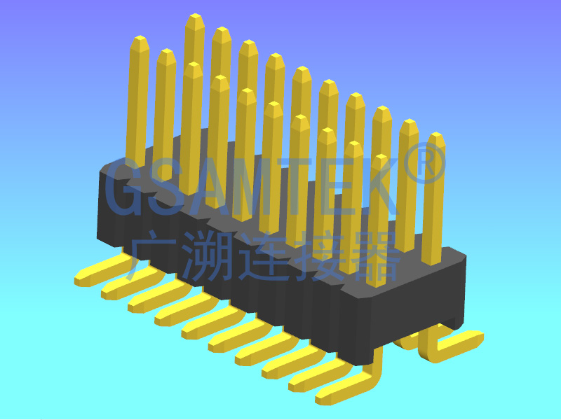 双排SMT排针PH1.27x2.54 H2.5 W5.0